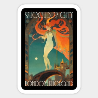 Succubus City London England Art Deco Sticker